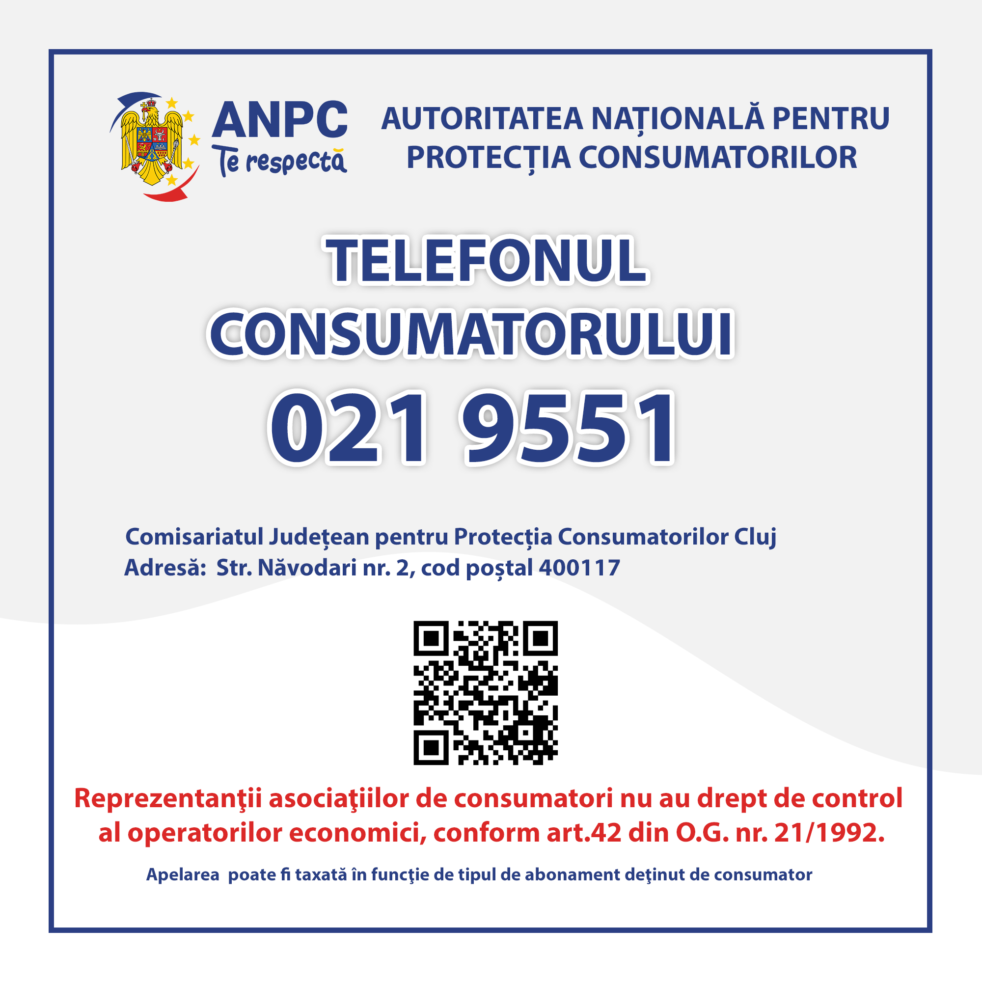 ANPC - Telefonul Consumatorului 021 9551